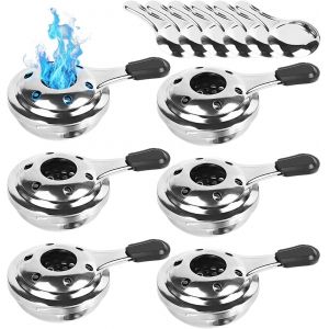 Jexnovashop-6 Pi&egrave;ces Br&ucirc;leur &Agrave; Fondue, Br&ucirc;leur D'alcool, R&eacute;chaud &Agrave; Alcool En Acier Inoxydable, Po&ecirc;le &Agrave; Alcool Portable Avec Poign&eacute;e Anti-Br&ucirc;lure, R&eacute;chaud &Agrave; Fondue Pour La Maison,Le Camping, Le Pique- - Neuf