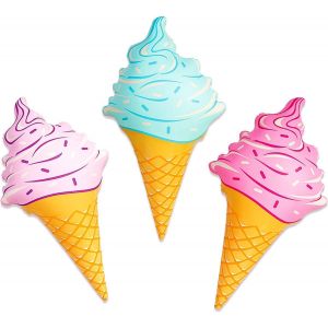 Gonflable de C&ocirc;ne de Cr&egrave;me Glac&eacute;e, cornet de Cr&egrave;me Glac&eacute;e G&eacute;ant Gonflable de Cr&egrave;me Glac&eacute;e Ballon, Parfait pour les f&ecirc;tes d'&Eacute;t&eacute;, les Piscines, les Plages, les F&ecirc;tes, les Anniversaires, les Jeux de plein air et de D&eacute;corations - Neuf