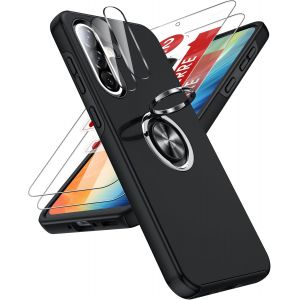 LORANKA-Coque pour Samsung Galaxy A56 5G / A36 avec 2 Verre Tremp&eacute; Vitre Protection, 2 Protection Camera et Anneau Telephone Invisible, Militaire PC et TPU Etui Antichoc Housse pour Samsung A 56 - No - Neuf