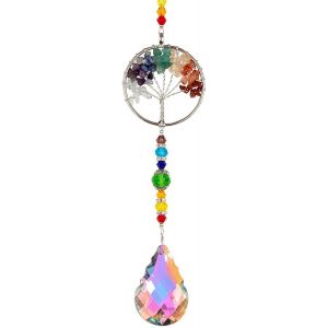 Mevronisshop-Attrape Soleil Mod&egrave;le D'arbre De Vie Suncatcher Cristal Suspension Attrape-Soleil Avec Pendentif En Cristal S'applique &Agrave; D&eacute;coration De Jardin Mur Fen&ecirc;tre Voiture Maison - Neuf