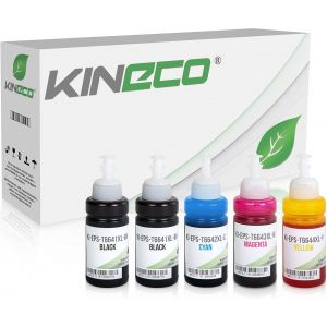 5X Encre Compatible avec Epson EcoTank ET-2500 ET-2550 ET-2600 ET-2650 ET-4500 ET-14000 L100 L110 L1300 L200 L210 L350 L355 L365 L455 L550 L555 L565 | 70 ML Chaque - Neuf