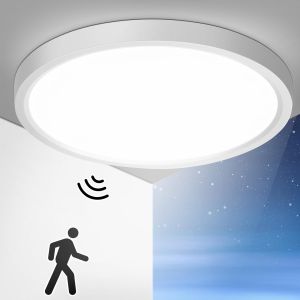 Subzonal-Plafonnier Led Avec D&eacute;tecteur De Mouvement Int&eacute;rieur 30cm, 24w 2400lm Plafonnier D&eacute;tecteur De Mouvement 4000k, Lampe De Couloir Avec D&eacute;tecteur De Mouvement Pour Balcon Cave - Neuf