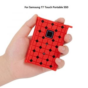 Portable SSD PSSD manchon peau disque dur disque dur housse de protection Anti-chute coque en silicone pour Samsung T7 touch-T7 touch Rouge - Neuf