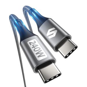 240W Câble USB vers USB-C 1m, 48V PD 3.1 5A Câble USB-C Charge Rapide QC4.0, Cable USB Type-C 140W 100W pour MacBook Pro/Air, Laptops, iPad Pro iPad Air Samsung S23 Ultra, Pixel7, Power Bank - Neuf