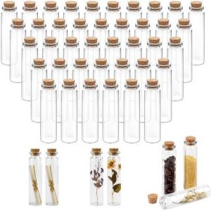40 Pièces Petites Bouteilles En Verre Transparent,Mini Bouteille En Verre Avec Bouchons,Petit Bocaux Bouteilles En Verre Pour Diy/Décoration De Mariage/Accessoires De Rangement (20ml) - Neuf