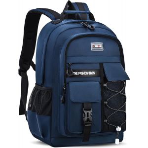 CHECARZHN--NO1-Sac À Dos Garçon Collège, 2025 Cartable Adolescent Scolaire Imperméable Durable, Sac Ecole Lycée Garçon Grande Capacité Pour 15.6"" Ordinateur, 27L-Bleu - Neuf