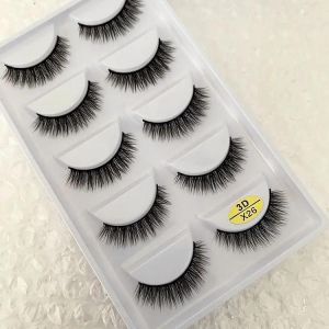 Ore-5 Paires Multipack 3d Doux Vison Cheveux Faux Cils À La Main Vaporeux Moelleux Longs Cils Naturel Yeux Maquillage Outils Faux H13 E08 E01-5 Pairs-X26- - Neuf