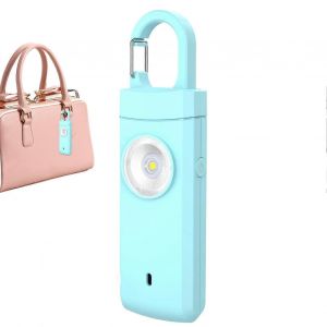 Rechargeable 130dB de Sécurité d'Alarme de type c de la Protection de Corne Pour l'Autodéfense LED Sirène Pour la Marche de Voyage Bleu - Neuf