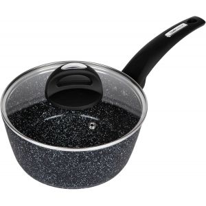 Subzonal-Casserole Forg&eacute;e Antiadh&eacute;sive De 16 Cm Avec Couvercle En Verre &iquest; Effet Marbre Mouchet&eacute;, Sans Pfao/Pfas, Compatible Avec Les Plaques &Agrave; Induction, Passe Au Lave-Vaisselle - Neuf