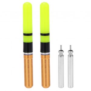 Flotteurs De PêChe LéGers Avec Batterie, 2 PièCes, Bobber éClairé éLectronique Pour Les ActivitéS Nocturnes, Or - Neuf