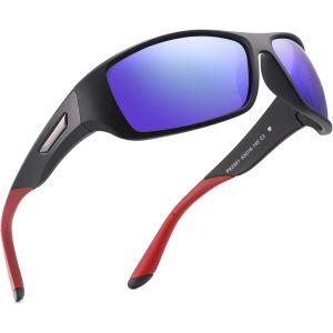 Lunettes De Soleil Polarisées Pour Homme Et Femme - Pour Course À Pied, Cyclisme, Pêche, Conduite, Golf - Monture Tr90, Lentille Miroir Bleu C3[Z2752] - Neuf