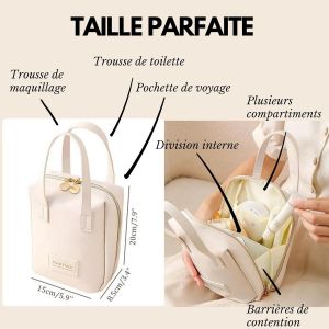 CHENG-Trousse Maquillage Grande Capacit&eacute; pour Femme, Fille, Ado, en Cuir avec Compartiment, Type Valise. Trousse De Toilette, Vanity Femme pour Organisateur Maquillage, Accessoires Bebe Ou Voyage - Neuf