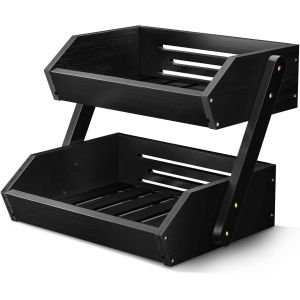 Corbeille &Agrave; Fruits En Bambou &Agrave; 2 Niveaux - Neuf