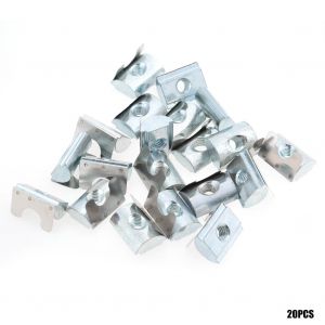 Lot de 20 ecrous elastiques M6 pour profiles en aluminium, serie 45 (M6) - Neuf