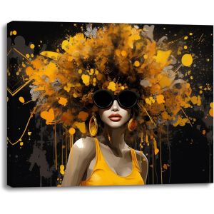 Eryi-Art Mural Sur Toile, Tableaux Modernes De Filles, Poste D'art Jaune, Impression Murale Abstraite, Impressions Sur Toile Pour Chambre À Coucher Entrée Hall D'entrée Café, 30x40 Cm - Neuf