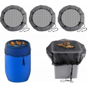 Réservoir D'eau De Pluie Couvrir Net De 3 Pièces: Filet De Protection Avec Cordon De Serrage, Réglable Couvercle Du Réservoir D'eau, Les Feuilles Et Les Larves De Moustiques, Protection De Réservoir D'eau De Pluie - Neuf