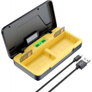 Chargeur Rapide de Stockage Double 20W pour Batteries LP-E6/LP-E6N/LP-E6NH,Compatible avec Canon EOS 5D,5D Mark II,6D,6D Mark II,7D,7D Mark II,60D,70D,80D,90D,Écran LCD - Neuf
