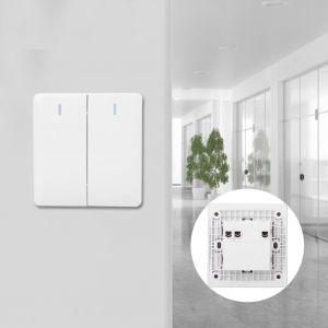 HJLIAN Interrupteur mural a telecommande a 2 boutons pour plafonnier de chambre a coucher, 220-250 V, commande unique - Neuf