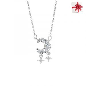 Collier Meilleur Pendentif Rêve Zircon Étoile Lune Pendentif Chaîne De Clavicules Pour Les Femmes - Neuf