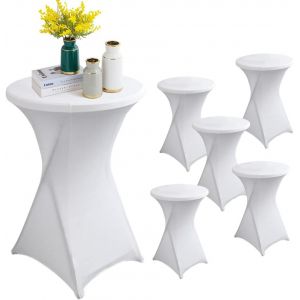 Mevronisshop-6 Pi&egrave;ce Housse Mange Debout &Eacute;lastiques, Lavables &Agrave; La Machine, Avec Pieds Renforc&eacute;s Pour Une Table Bistrot, Nappe Ronde Id&eacute;al Pour Mariages, Anniversaires, Et Table Mange Debout Plian - Neuf