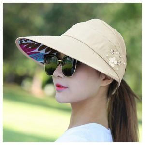 Pare-Soleil Chapeau Large Brim &Eacute;t&eacute; Protection Uv Coton Pliable L&eacute;ger Casquette De Plage Pour Femmes Beige-Yvan - Neuf