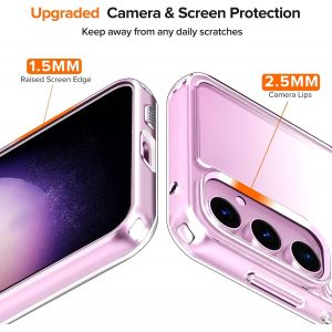 Anti-Jaunissement HD Clair Coque pour Samsung Galaxy S23 FE 5G (Pas pour Samsung Galaxy S23) avec 2 Pi&egrave;ces Verre Tremp&eacute;, Transparente &Eacute;tui de Protection Antichoc Mince Bumper Housse - Neuf