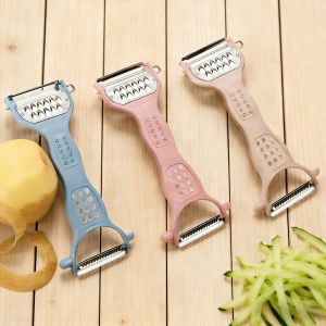 Kalanka-3 Pi&egrave;ces R&acirc;pe L&eacute;gumes Double Face, 2 En 1 Pour &Eacute;plucher Et R&acirc;per, &Eacute;plucheur Double Fonction En Acier Inoxydable Eplucheur Legumes Manuel Econome Legumes Pour Fruits Et L&eacute;gumes - Neuf