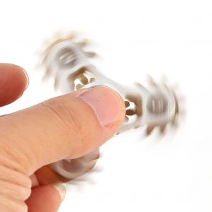 Spinner a main et a doigt, jouet a grande vitesse, anti-anxiete, TDAH, anti-stress, 4 vitesses, argent - Neuf