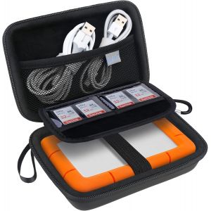 CHECARZHN--NO1-Étui De Transport Pour Disque Dur Pour Lacie Rugged/Rugged Mini/Rugged Thunderbolt Usb-C External Hard Drive Portable Hdd Lac9000298 1To 2To 4To 5To Eva Antichoc Carry Case Bag, Noir - Neuf