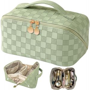 KALANKA-Trousse de Toilette Femme Voyage,Trousse Maquillage,Trousse Toilette XL,Cuir Trousse a Maquillage Femme Pochette Maquillage Grande Capacité Voyage pour Femme Fille - Neuf