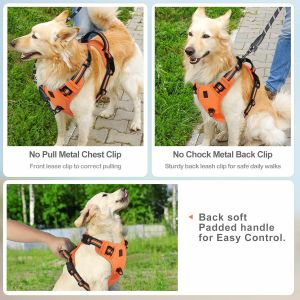 Harnais Chien Anti Traction, R&eacute;fl&eacute;chissant Harnais De Chien R&eacute;glable D&eacute;courager Tirer Pet Gilet Durable En Nylon Harnais Pour Chiens Moyen Et Grand - Neuf