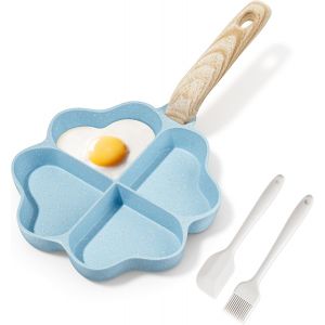 Kalanka-Antiadh&eacute;sif Po&ecirc;les &Agrave; Omelette Induction Po&ecirc;le &Agrave; Frire 4 Trous En Forme De C?Ur Po&ecirc;le &Agrave; Oeufs Granit Petites Casseroles Cr&eacute;ative Mignon Saine Cr&ecirc;pe Po&ecirc;le Pour Le Petit D&eacute;jeuner Sans Pfoa - Neuf