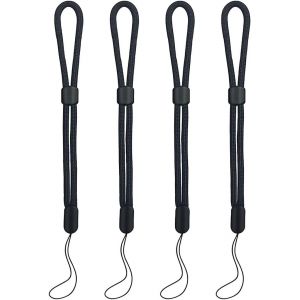 KAL-Appareil Photo Ajustable Dragonne Poignet, 4 Pièces Lanyard Dragonne Poignet, Dragonne Universelle Pour Appareil Photo, Doux Paracord Sangle De Braided Pour Téléphone, Smartphone, Caméra, Noir, 2 - Neuf
