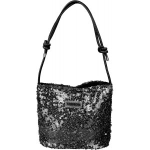 RFCBC-Sac à main à paillettes pour femme - Brillant - Petit sac à bandoulière - Avec bandoulière en cuir - Pour fête, mariage, soirée, rendez-vous - Neuf