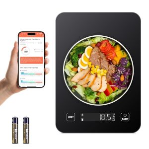Balance De Cuisine &Eacute;lectronique,Balance Num&eacute;rique Pr&eacute;cise Pour La Nutrition Avec &Eacute;cran Lcd,Avec Application Smart Scale,Pour Analyser La Valeur Nutritionnelle Des Aliments Et Compter Les Calories,Noir - Neuf