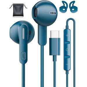 KALANKA-Ecouteur USB C Type C pour Samsung Galaxy S25 S24 S23 A55 Ultra HiFi Stéréo Écouteurs USBC Intra-Ecouteurs Filaire USB C et Micro pour iPhone 15 16 Pro Max Samsung S22 A35 A54 A56 A16 5G Xiao - Neuf