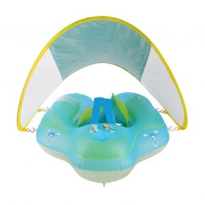 Bouee Gonflable Xl Pour Bebe, Diametre Interieur De 19 Cm, Flotteurs De Piscine En Pvc Antiderapants Avec Auvent De Protection Solaire - Neuf