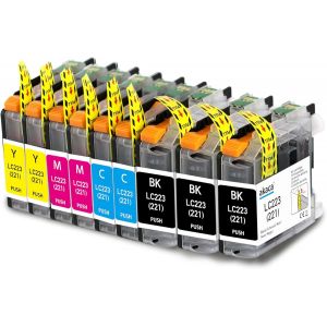 ERYI-Lc223 Xl Cartouches D'Encre Compatibles Avec Brother Lc-223 Lc-221 Lc221, Pour Dcp-J562Dw J4120Dw Mfc-J480Dw J680Dw J880Dw J4420Dw J4620Dw J4625Dw J5320Dw J5620Dw J5625Dw J5720Dw (Lot De 9) - Neuf