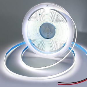 Bande Led Cob 12 V 2 M Avec Extr&eacute;mit&eacute; De C&acirc;ble D'extension, Blanc Froid 6000 K, 320 Led/M, Irc 90+, 5 Mm De Largeur, Ruban Led Uniforme Sans Points Pour Chambre, Armoire, Maison, V[Rub9225015] - Neuf