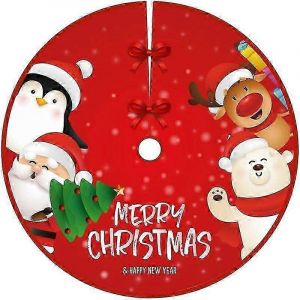 Jupe de sapin de No&euml;l rouge de 90 cm, pieds de sapin ronds, tapis de sapin, d&eacute;corations de No&euml;l pour l'int&eacute;rieur et l'ext&eacute;rieur. - Neuf