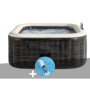 Kit spa gonflable Intex PureSpa Ardoise carr&eacute; Bulles 4 places + Aspirateur - Neuf