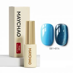 Maychao 5ml Gel Vernis &Agrave; Ongles 9d Laser Diamant Paillettes Oeil De Chat Gel Semi-Permanent Tremper Uv Led Gel Ongles Manucure Outils Nail Art.081and814. - Neuf