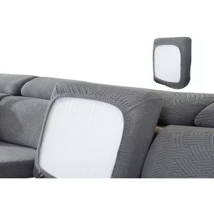 Housse De Protection Extensible Pour Coussin De Canap&eacute; - Gris Fonc&eacute; - Neuf