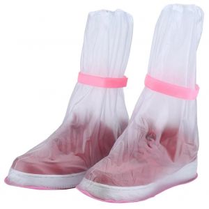1pair Femmes Hommes R&eacute;utilisable Imperm&eacute;able Chaussures Couverture Anti-D&eacute;rapant Sur Chaussures (Transparent M) - Neuf