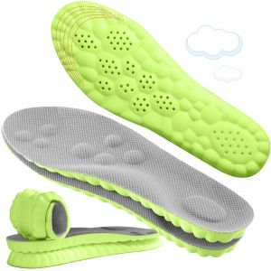 (4 Paires) Semelles 4d Cloud Pour Hommes Et Femmes, Semelles De Soutien De La Vo&ucirc;te Plantaire, Semelles En Mousse &Agrave; M&eacute;moire De Forme (28,5 Cm, Vertes) - Neuf
