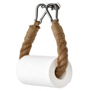 Porte-serviettes en corde rétro Toilette Porte-serviettes vintage Porte-papier toilette Porte-papier en corde pour accrocher à - Neuf