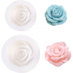 Moules À Bougies, Moule Bougie Silicone En Forme De Rose, Moule À Bougie En Silicone, 2 Pcs Moules À Bougies En Silicone 3d, Bougie Fabrication Moule, Moule À Bougie Diy, Pour Bougies Parfumées - Neuf