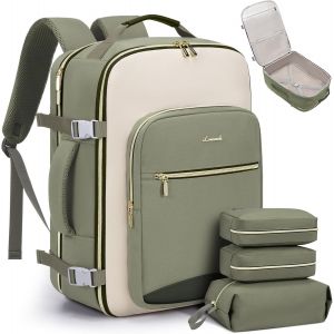 KALANKA-Bagage à main Sac à dos, avion, de voyage pour femme Grand 40 l, étanche, avec compartiment pour ordinateur portable 17"", Sac à dos de voyage pour l'école, le travail, le camping - Neuf