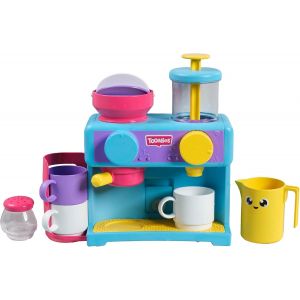 KALANKA-TOMY Machine à café pour le bain - Jouet de bain pour bébé - Jouet pour baignoire à fixer au mur - Coffret dinette enfant qui comprend 3 tasses, 1 pot et 1 shaker - À partir de 18 mois - Neuf