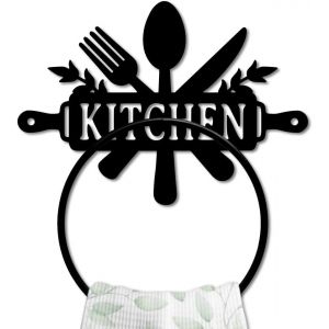Eryi-Anneau Porte Serviette De Cuisine En Métal Porte Couteau Fourchette Porte Serviettes À Main Porte Serviettes Batterie De Cuisine Pour Cuisine Salle De Bain Maison Décorations Cadeaux - Neuf